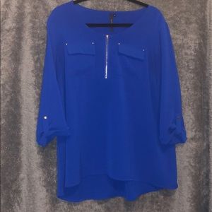 Blue 3/4 sleeve blouse